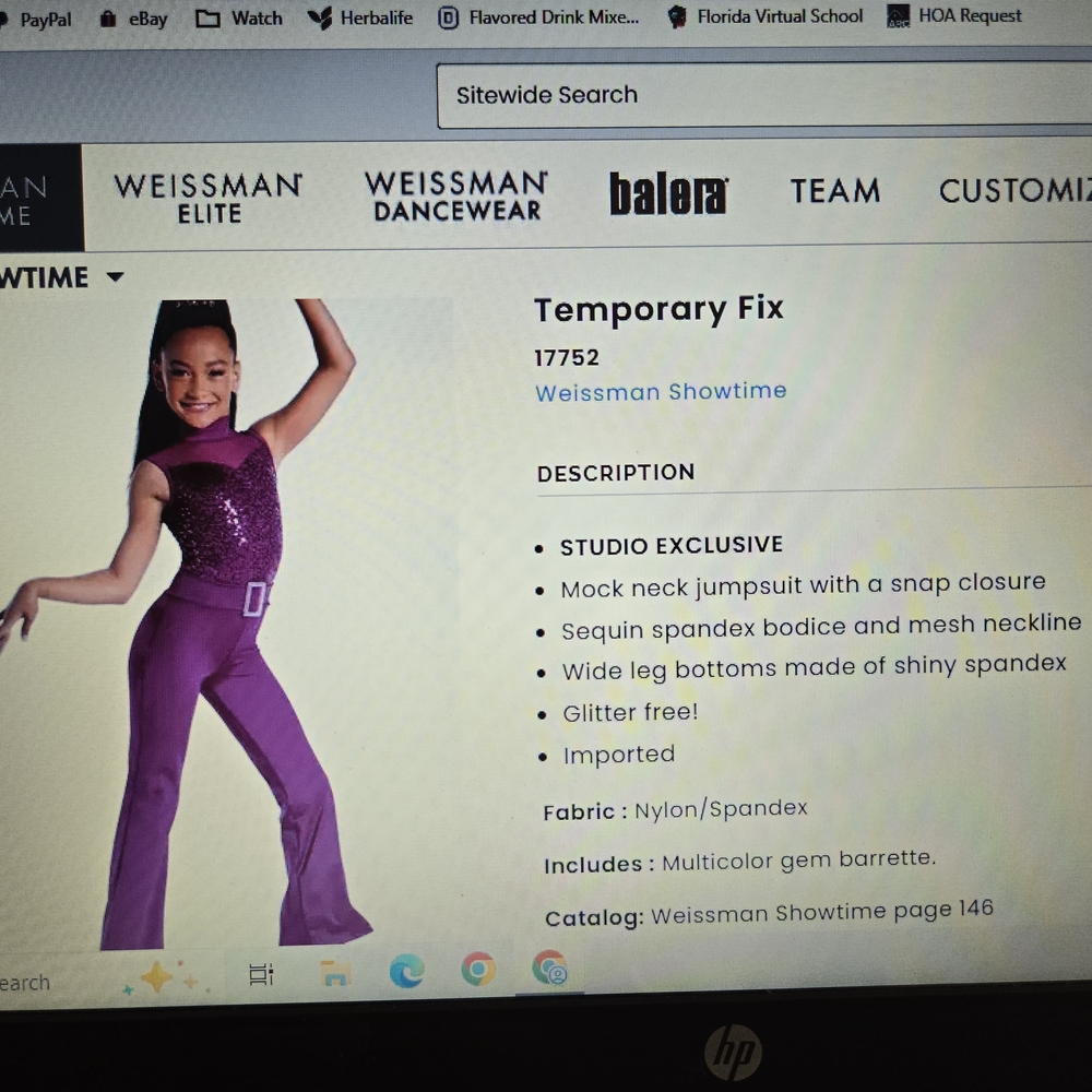 Weissman Temporary Fix Jumpsuit Dance Costume - Picture 4 of 4
